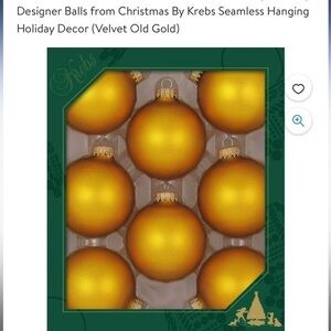 Krebs 3 boxes of 8 ornaments. Honey gold  seamless Christmas ornaments USA